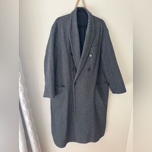 All Saints Shelby Tecco Coat – Black & White (2018) – Size Large